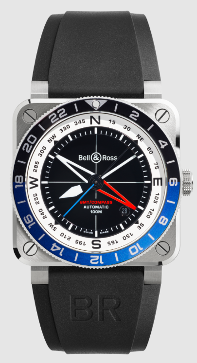 Review Bell and Ross BR 03 Replica Watch BR-03 GMT Compass BR0393-COM-ST/SRB